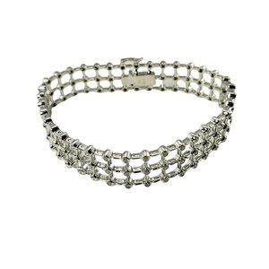 Vintage 18 Karat White Gold and Diamond Bracelet #11921